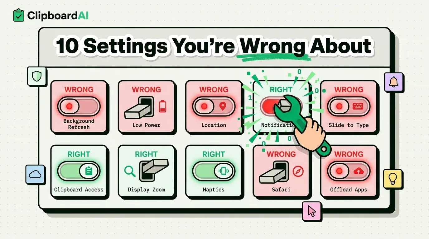 10 iPhone Settings You're Probably Wrong About (2026 Edition)