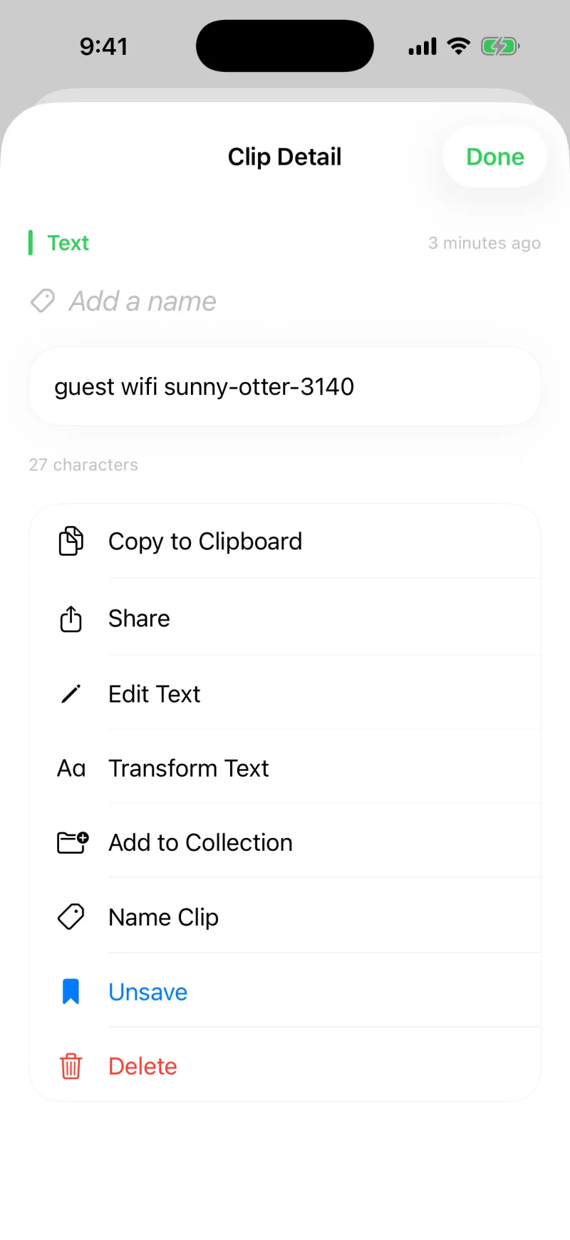 A clip's detail view with the Add to Collection action highlighted